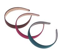 Genérico 3 Diademas Anchas de Color Sólido para Cabello, Accesorios de Tela Simples y Elegantes, Pack de 3 Unidades para Mujeres Fiestas y Maquillaje