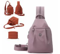 Genérico 3 in 1 Anti-Theft Travel Tote Bag,Waterproof 2-Way Commuter Bag,Dual Shoulder & Crossbody Wear Backpack,for Fitness,Travel (Pink)