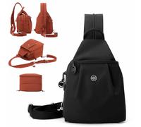 Genérico 3 in 1 Anti-Theft Travel Tote Bag,Waterproof 2-Way Commuter Bag,Dual Shoulder & Crossbody Wear Backpack,for Fitness,Travel (Black)