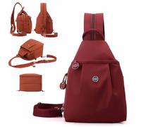 Genérico 3 in 1 Anti-Theft Travel Tote Bag,Waterproof 2-Way Commuter Bag,Dual Shoulder & Crossbody Wear Backpack,for Fitness,Travel (Red)