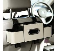 Genérico 3-in-1 Car Backseat Organizer, Multifunctional Car Seat Back Storage Box with Cup Holders Tissue Box Trash Bin Hooks, Keep Ride Clean Organized for Phones Snacks Handbags (Brown)