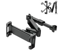 Genérico 3-in-1 Car Headrest Tablet Holder, Car Headrest Tablet Phone Holder, Adjustable Backseat Mount, Extendable and Foldable, 360 Degree Rotation for Travel (Black)