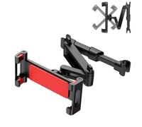Genérico 3-in-1 Car Headrest Tablet Holder, Car Headrest Tablet Phone Holder, Adjustable Backseat Mount, Extendable and Foldable, 360 Degree Rotation for Travel (Red)