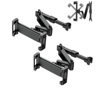 Genérico 3-in-1 Car Headrest Tablet Holder, Car Headrest Tablet Phone Holder, Adjustable Backseat Mount, Extendable and Foldable, 360 Degree Rotation for Travel (Black*2)