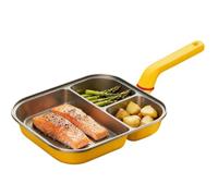 Genérico 3-in-1 Cup-Shaped Large Capacity Pan,3 In 1 Large Capacity Pan, Anti-Scalding Heightened Handle, Fast and Even Heating, Design, for Gas and Induction (yellow)