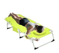 Genérico 3-In-1 Heavy Duty Tanning Chair with Face Hole Adjustable, 5 Position Folding Chaise Lounge, For Outdoor Sunbathing Patio Pool Lawn Camping Deck(Yellow)