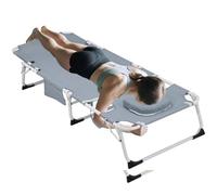 Genérico 3-In-1 Heavy Duty Tanning Chair with Face Hole Adjustable, 5 Position Folding Chaise Lounge, For Outdoor Sunbathing Patio Pool Lawn Camping Deck(Ash)