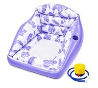Genérico 3-in-1 Inflatable Pool Lounge Chair, Adult Water Inflatable Pool Float with Cup Holder, Comfortable Heavy Duty Beach Pool Chairs Outdoor for Parties Summer Vacation (Purple)