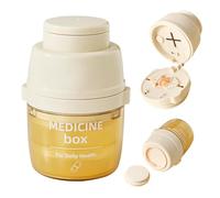 Genérico 3-in-1 Multifunctional Pill Box - Quarter Break Grind, Press-Type | Portable Pill Storağe & Cutter | Medicine Organizer