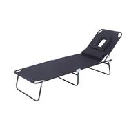 Genérico 3-in-1 Sun Tanning Chair with Face Hole, Outdoor Face Down Beach Lounger, Chairs Portable Lay Flat Beach Lounge, Chair for Outdoor Sunbathing Patio Pool Lawn Camping Deck (Black)