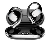 Genérico 3-in-1 Ultra Open Ear Bluetooth Headphone, AI Translator Earbuds Real-Time, Support 144 Languages, EAL-Time Voice Converter, Instant Language Translator Device for Travel Business (Black)