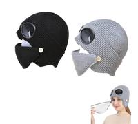 Genérico 3-in-1 Unisex Knitted Goggles Beanie, Unisex Winter Ski Beanie Hat with Goggles and Detachable Mask (2PCS-CD)