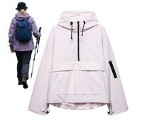 Genérico 3-In-1 Waterproof Women's Jacket -Rain, Wind & Cold, All Covered, Oversized Lightweight Adjustable Hood Pockets, Waterproof Hoodie Women (Light Pink,S)