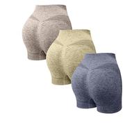 Genérico 3 Pack Mallas Deporte Mujer Cortas Cintura Alta Pantalones Cortos Deportes Push Up Antirozaduras Pantalon Corto Deportivos Anticeluliticos Short Yoga Gimnasio Ciclismo Jogging Leggins Shorts