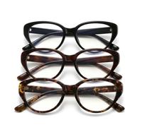 Genérico 3 Pares de Gafas de Lectura con Filtro Luz Azul Unisex, Lentes de Presbicia Antirreflejos contra Fatiga Ocular y Ojos Secos, Montura Completa Ligera Retro(+3.0)