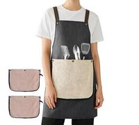 Genérico 3-Piece Apron Set With Integrated Towel And Detachable Storage Pockets, Cross Strap Ergonomic Design For Comfort, Unisex Waterproof And Oil-Resistant Apron For Grilling Cooking