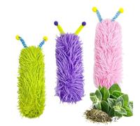 Genérico 3-Piece Caterpillar Catnip Toy Set, Crinkle & Plush Kick Pillows | 11.8 x 4.7 in Soft Long Plush Toys Filled with Natural Catnip and Crinkle Paper, Bite-Resistant Self-Play Pillows for