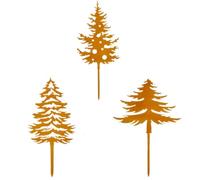 Genérico 3 Pieces Christmas Tree Lawn Decor - Christmas Yard Stakes Metal | 2D Festive Flower Bed Stake | For Gardeners Homeowners Renters Patio Deck Flower Bed Pathway Walkway Backyard Plant Pot