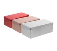 Genérico 3 Piezas Caja De Almacenamiento De Hojalata Lata De Almacenamiento Portátil Lata De Almacenamiento En El Hogar Recipiente De Almacenamiento Portátil Pequeño Recipiente Metálico