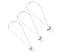 Genérico 3 Piezas Colgante De Conejo Collar De La Tapa Medallón Gargantilla Collares Para Mujer Bandeja De Joyería Collar De Encanto Colgantes Decorativos Cadena De Cuello Para Pascua