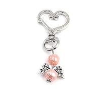 Generico 3 piezas Fashion Angel Wings simpático llavero de ABS & llavero plateado color azul ángel corazón 58 mm para mujeres niñas regalos disponibles y profesionales.