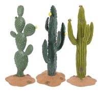 Genérico 3 Piezas Figuras de Cactus Artificiales Miniaturas de PVC Decoración de Hogar Oficina y Mesa Plantas Suculentas Falsas para Terrarios y Mini Jardines Ligero y Portátil