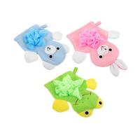 Genérico 3 Piezas toalla de baño para esponja de baño guante exfoliante champú para bebé recién nacido guantes de baño para bebés depurador de cuerpo esponja trasera Educación física
