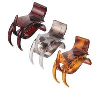 Genérico 3 Pinzas Cabello para Coleta Alta y Moño Semirecogido Accesorio Duradero Dos Dientes Colores Brillante Café Leopardo Gris Leopardo y Ámbar para Mujer y Niña Sujetan