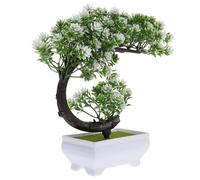 Genérico 3 Plantas Artificiales Decorativas Maceta Bonsái Falso Blanco Conjunto de 3 Piezas Planta Artificial para Decoración de Hogar y Oficina Adorno Simulación Realista