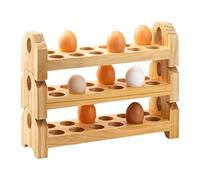 Genérico 3-Tier Egg Holder Dispenser, Large Stackable Wooden Storage Organizer, 14 x6,5 x 1,4 pulgadas Counter Kitchen Decor for Farmhouse Shop Apartment Restaurant Home Egg Collecting