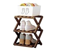 Genérico 3-Tier Expandable Organizador plegable | Wooden Shoe Shelf - For Family Students Adults Men Women Home Indoor Office Study