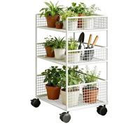 Genérico 3 Tier Rolling Cart - 3 Tier Metal Movable Organizer with Wheels | Rolling Cart Organizers | For Kitchen Office Cleaning College Laundry Bathroom Classroom Craft Makeup Pantry