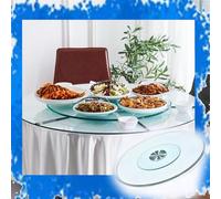 Genérico 30" 35" 39" Mesa de Comedor giratoria Lazy Susan Grande, Centro de Mesa de Vidrio Templado, Bandeja giratoria para Mesa, Organizador de Cocina (90 cm/35)