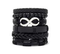 Genérico 30 Color Options Men's Vintage Bracelet Set - New Leather Braided Multilayer Hand String, Masculine Accessories(Leather bracelet18)