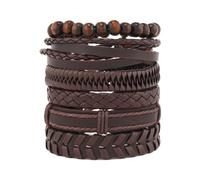 Genérico 30 Color Options Men's Vintage Bracelet Set - New Leather Braided Multilayer Hand String, Masculine Accessories(Leather bracelet32)