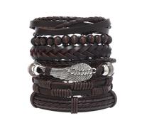 Genérico 30 Color Options Men's Vintage Bracelet Set - New Leather Braided Multilayer Hand String, Masculine Accessories(Leather bracelet23)