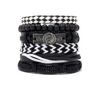 Genérico 30 Color Options Men's Vintage Bracelet Set - New Leather Braided Multilayer Hand String, Masculine Accessories(Leather bracelet17)