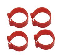 Genérico 30 Uds. Anillos for Patas con Hebilla for Aves De Corral Sin Palabras De 25mm, Bandas for Patas con Clip Ajustable for Uso Agrícola De Pollo, Pato, Ganso Y Pavo(Red)