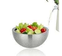 Genérico 304 Stainless Steel Insulated Salad & Dipping Bowl, Dual-Layer Temperature Control Bowl, Hot & Cold Serving Bowls, Freezable Ice Dip Chiller for Salsa Guacamole Condiments (70oz)