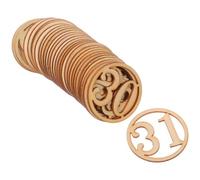 Genérico 31 Piezas de Adornos de Madera sin Terminar Formas de Números para Manualidades Diy, Diseño Creativo y Material Versátil Adecuado para Actividades Infantiles