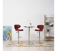 Genérico 323649 Bar Stools 2 pcs Wine Red Faux Leather,Sillas,Taburetes de cocina-323649