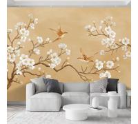 Genérico 350 x 256 cm papel pintado panorámico para niños niñas, flores ciruelo chino son elegantes póster gigante de pared 3D, decoración de pared premium para sala de estar, dormitorio de niños