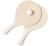 Genérico 36 Unidades de Set de Palas de Playa de Fibra de Trigo. Material sostenible. Son de Madera con Mango Reforzado elaborado en Fibra de Trigo. Pelota a Juego. (Pack de 36 Palas)