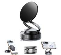 Genérico 360° Adjustable Vacuum Magnetic Phone Holder,2025 New Car Foldable Phone Mount,Super Strong Suction Magnetic Phone Stand,PhoneHolder,Vacuum Absorber Suction Bracket for Smartphones (Black)