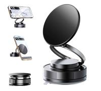 Genérico 360° Adjustable Vacuum Magnetic Phone Holder,Rotation Sucker Suction Cup Phone Mount,Ultra-Strong Grip,Rock Solid,Dual-Axis Adjustability,No Trace,Reusable,for Car/Gym/Mirror/Shower (Black)