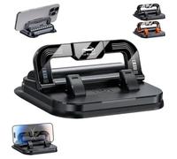 Genérico 360° Dashboard Car Phone Holder with Strong Suction Cup, 2-in-1 Adjustable Viewing Angles Dashboard Mount with Hidden Emergency Contact Number Plate, Anti-Slip Holder for All Phones (Black)