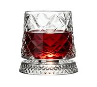Generico 360 Rotating Whiskey Glass | Glass, 10x10x8.8cm, 300ml | Crystal Tumbler | Stress Relief Desk Toy Gift For Dad, Husband, Birthday, Holiday