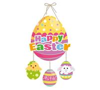 Genérico 36cm Easter Wreaths with Artificial Eggs - Rabbit Wooden Easter Decorations, Spring Wreath for Hanging Window, Garden, Farmhouse, Wall, Indoor, Outdoor Decoration