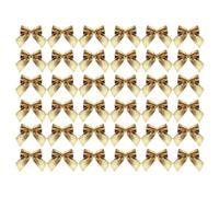 Genérico 36PCS Christmas Cloth Ribbon Gift Bows, Wreath Gift Bows Vintage Holiday Ornaments for Christmas Tree Garland DIY Craft Wrapping Decor, with Twist Ties,Christmass Tree Bow