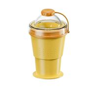 Genérico 375ml Silicone Drink Cup with Ice Sphere Maker, Portable Foldable Beverage Mug for Hot Cold Drinks, Travel Friendly Space Saving Tumbler for Coffee Tea Soda Wine Beach Picnic School Use